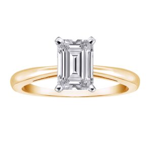 2 Carat Emerald Cut Lab Diamond Ring