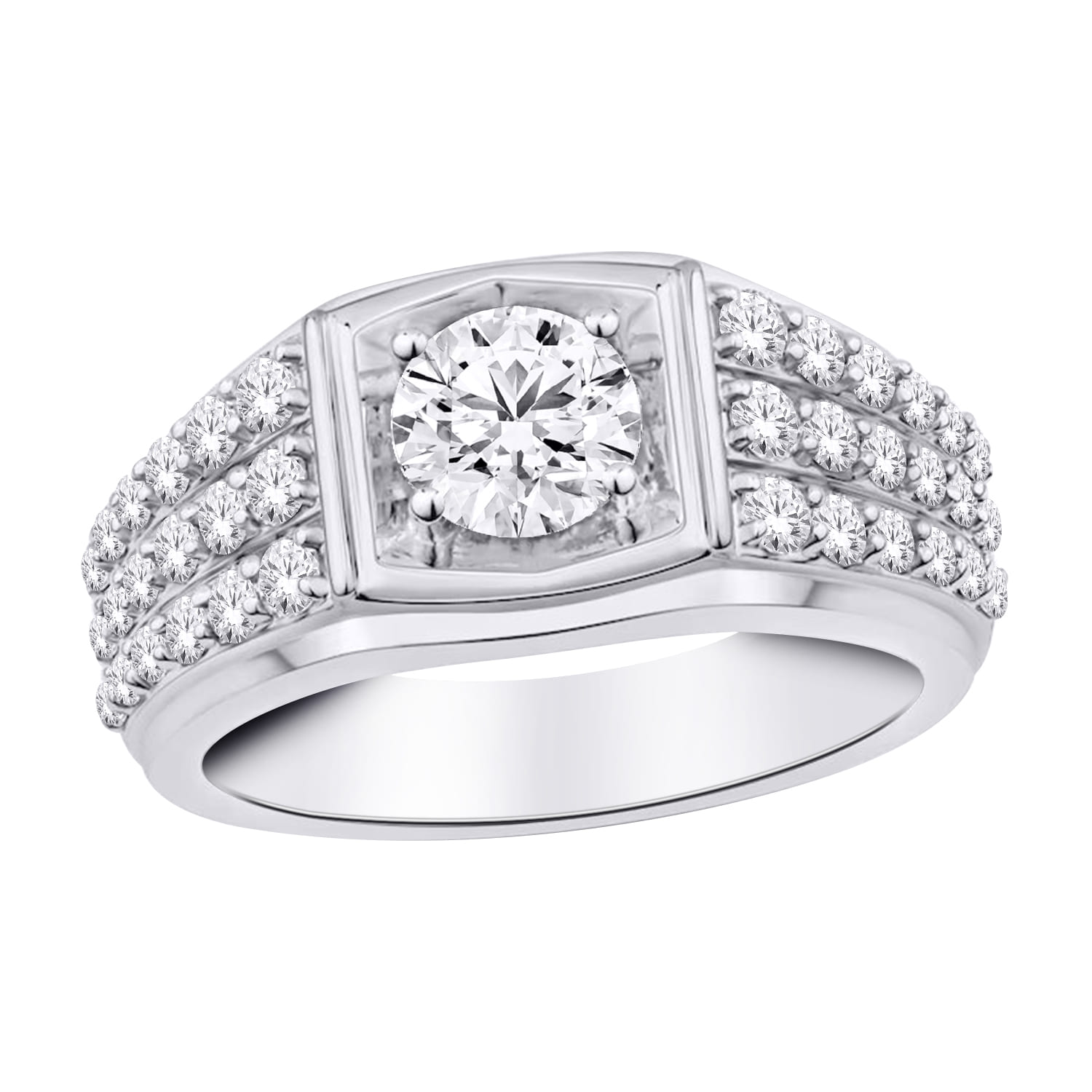 1.50 Carat Men's Heavy Lab Diamond Ring
