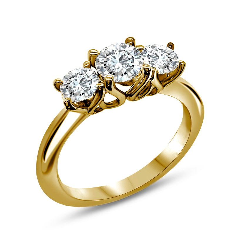 Trinity Round Ring 14k Gold