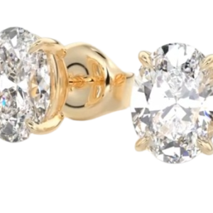 Oval Lab Earrings 14k Gold