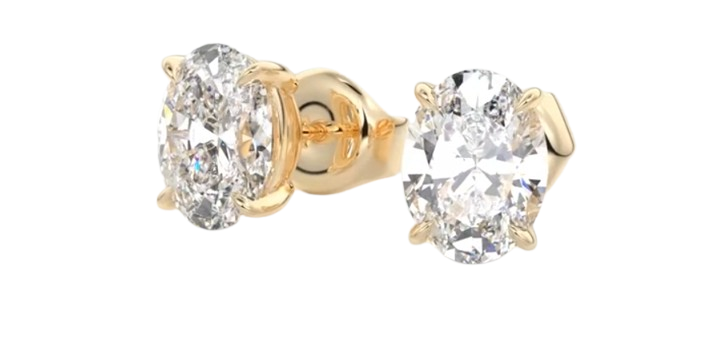 Oval Lab Earrings 14k Gold